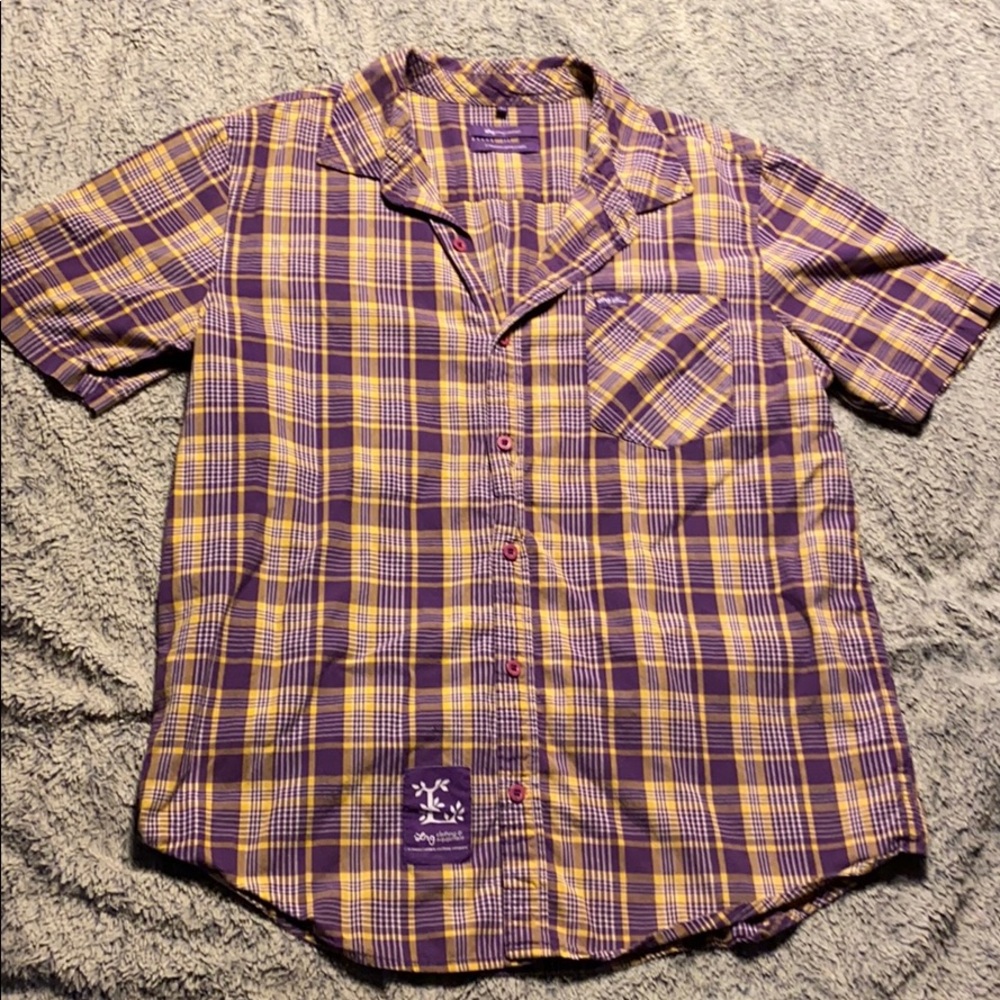 LRG Plaid Short sleeve button up size L